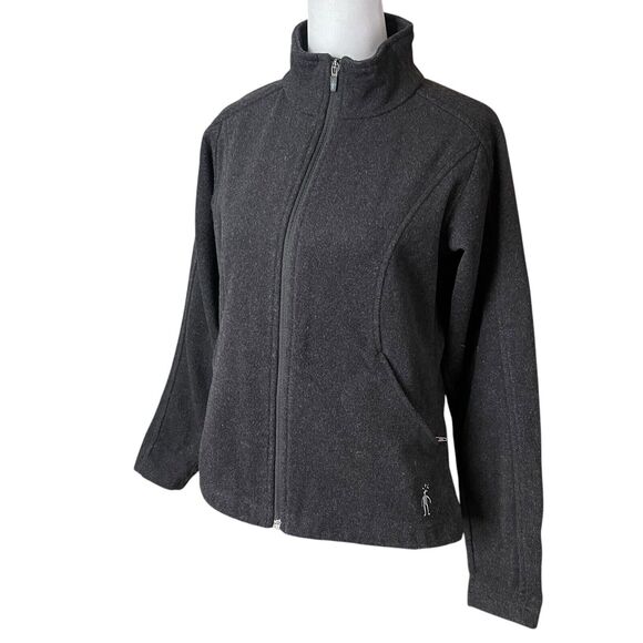 Smartwool Small Sweater Jacket Full Zip Pocket Wool Blend Black Heathered - Picture 5 of 10